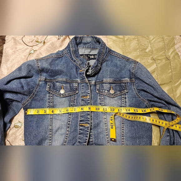 AC -3998 Denim Blue Jean Jacket Juniors Large Vintage - Picture 5 of 7